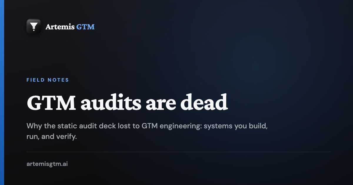 GTM Engineering vs GTM Audits, Why Audits Are Dead